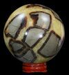 Polished Septarian Sphere - With Stand #43867-1